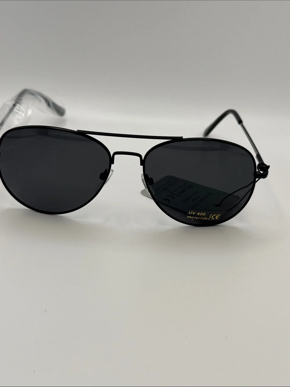 Classic Black Aviator Sunglasses - Dark Lenses